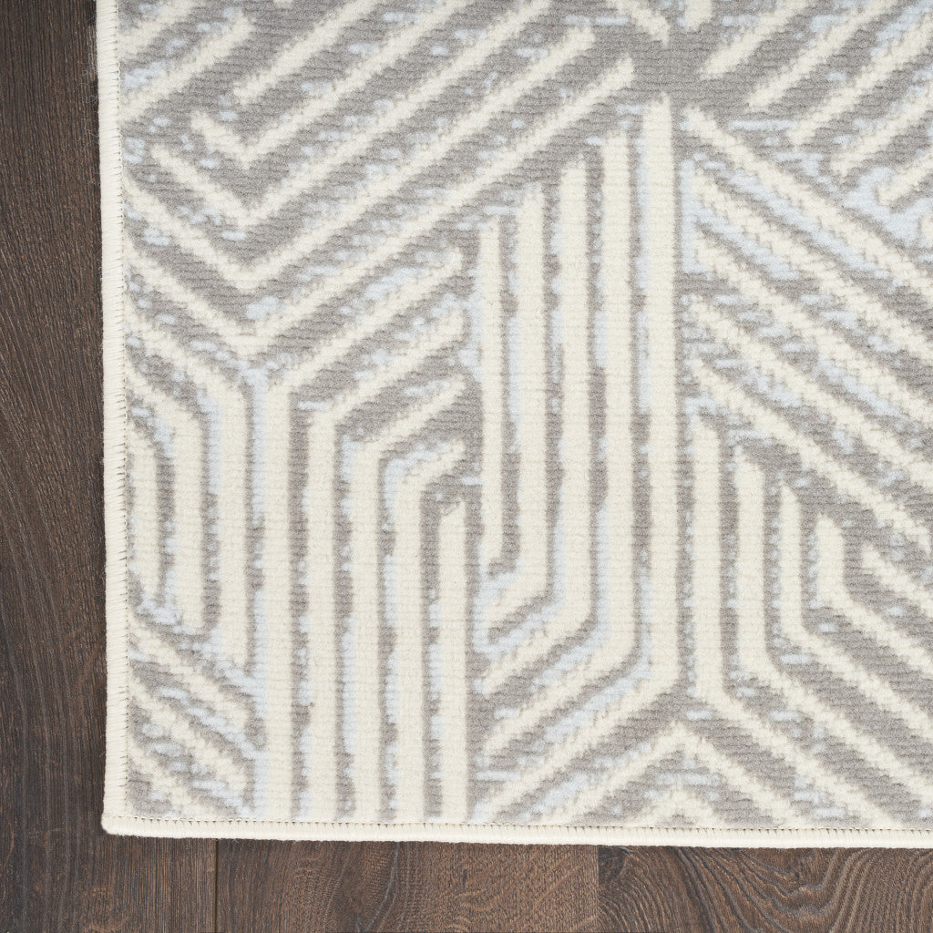 3' X 5' Gray Geometric Power Loom Area Rug - Home & Garden