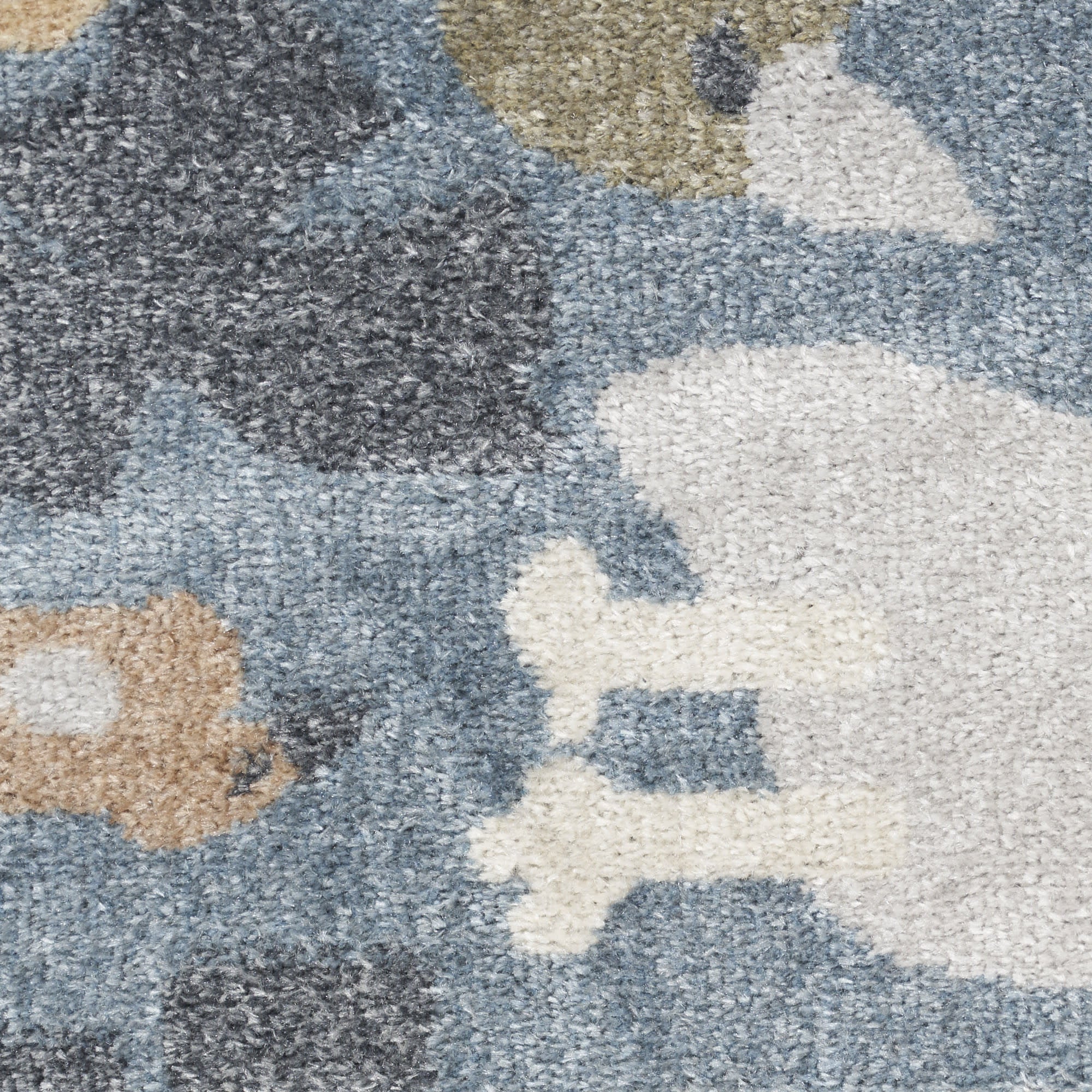 2' X 4' Ivory Blue And Brown Animal Print Area Rug - Home & Garden