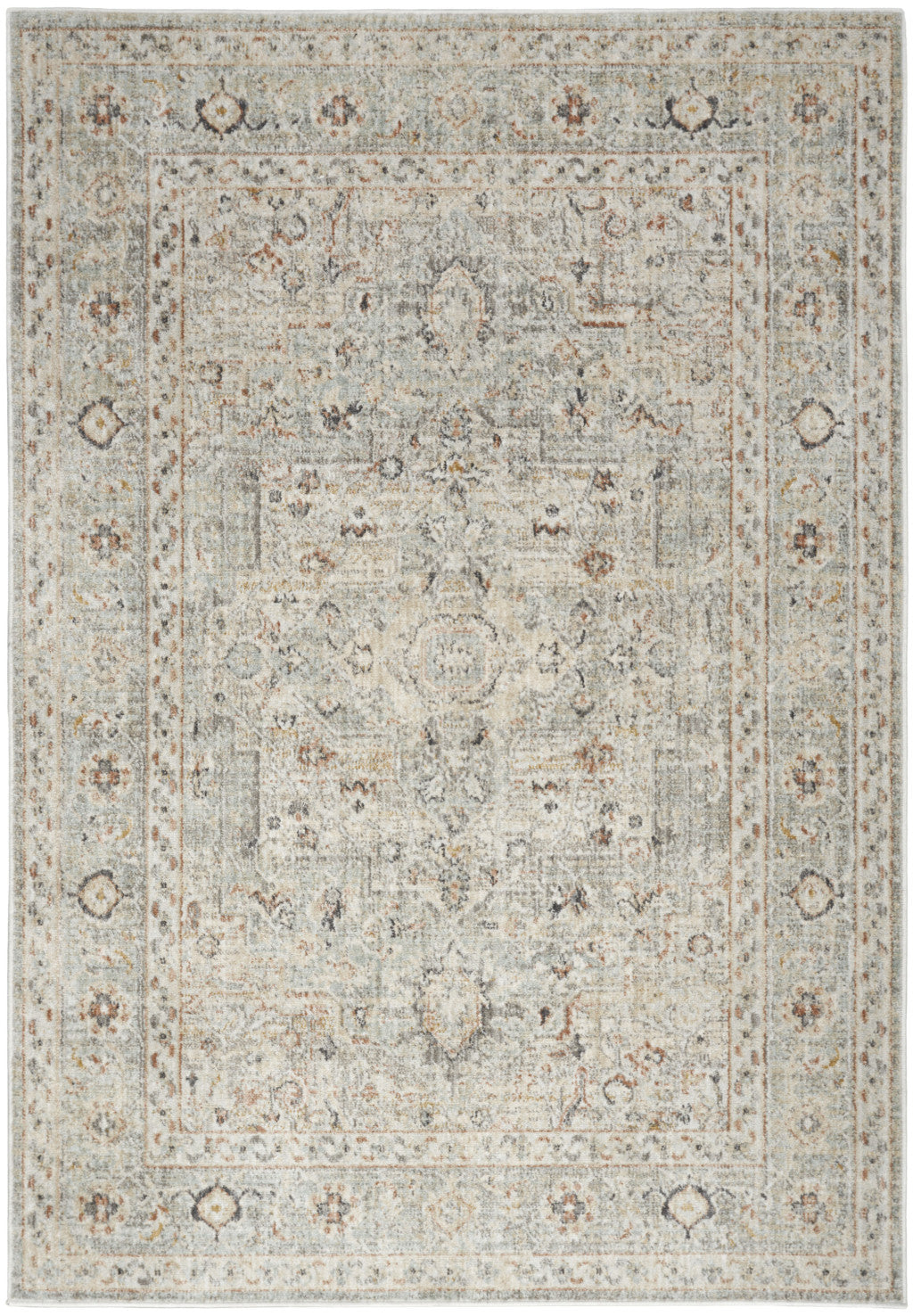 6' X 9' Gray Floral Distressed Area Rug - Home & Garden