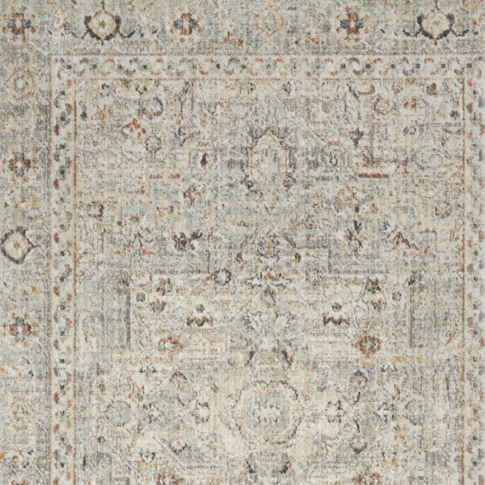 6' X 9' Gray Floral Distressed Area Rug - Home & Garden