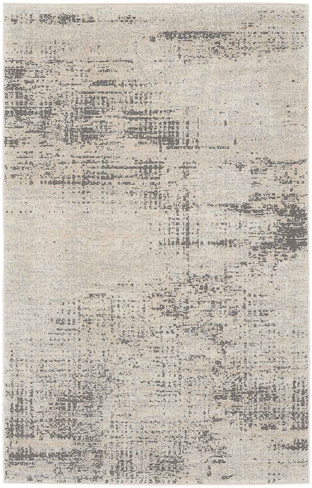 3' X 5' Ivory Abstract Power Loom Area Rug - Home & Garden