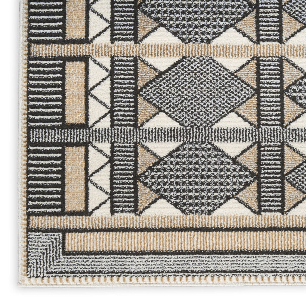 8' X 10' Black Geometric Area Rug - Home & Garden