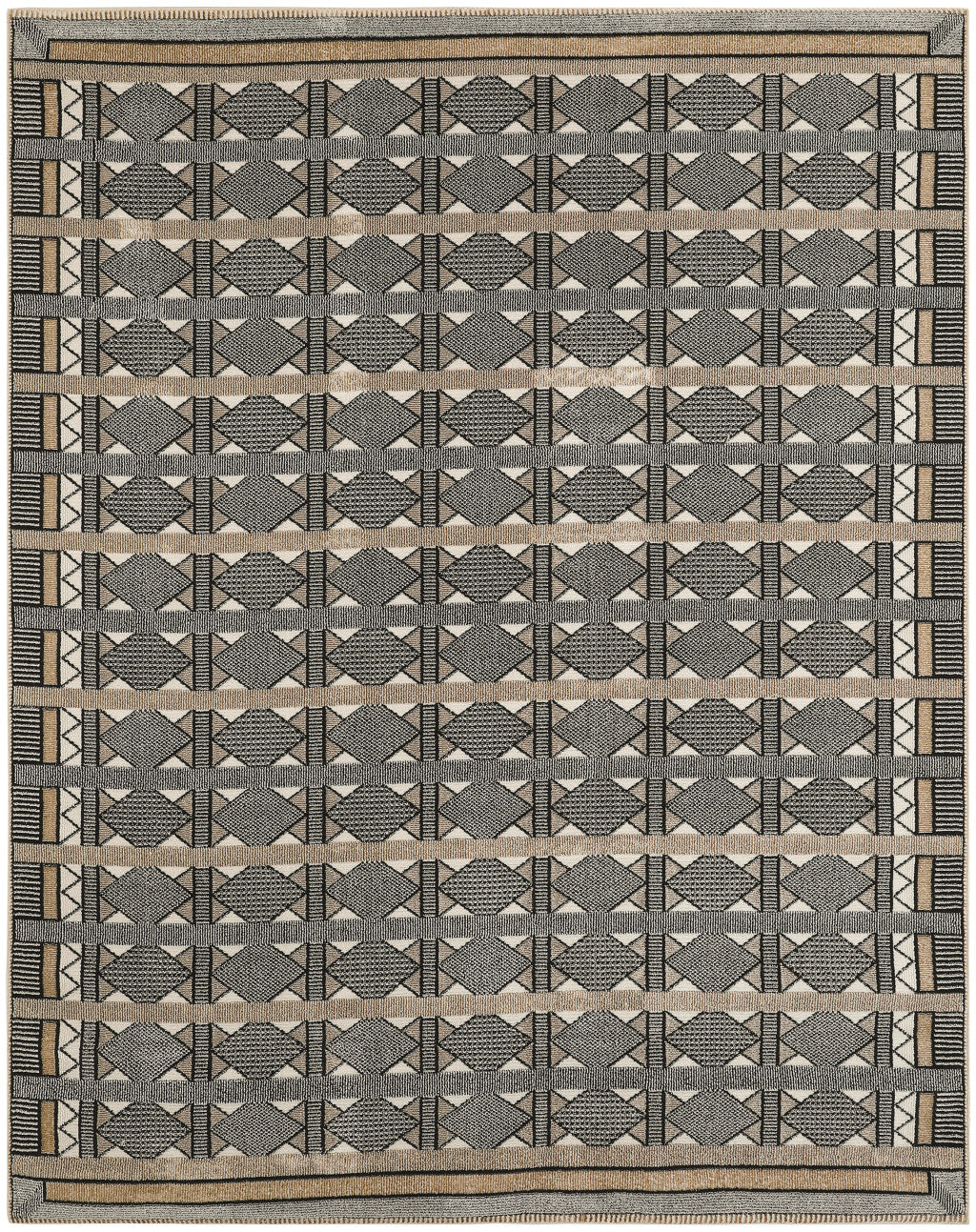 8' X 10' Black Geometric Area Rug - Home & Garden