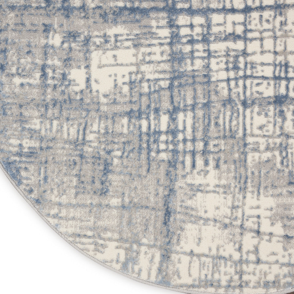 8' Ivory Abstract Round Rug - Home & Garden