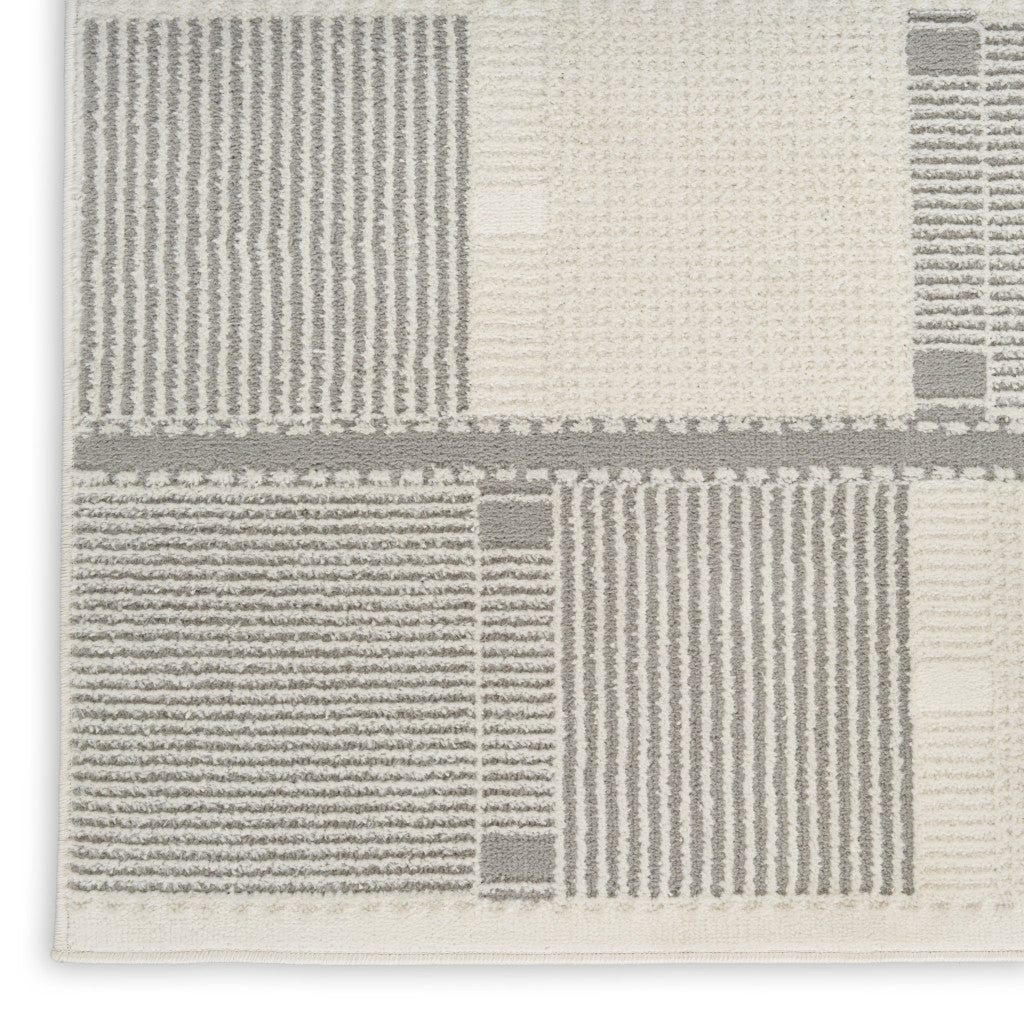 5' X 7' Gray Geometric Power Loom Area Rug - Home & Garden