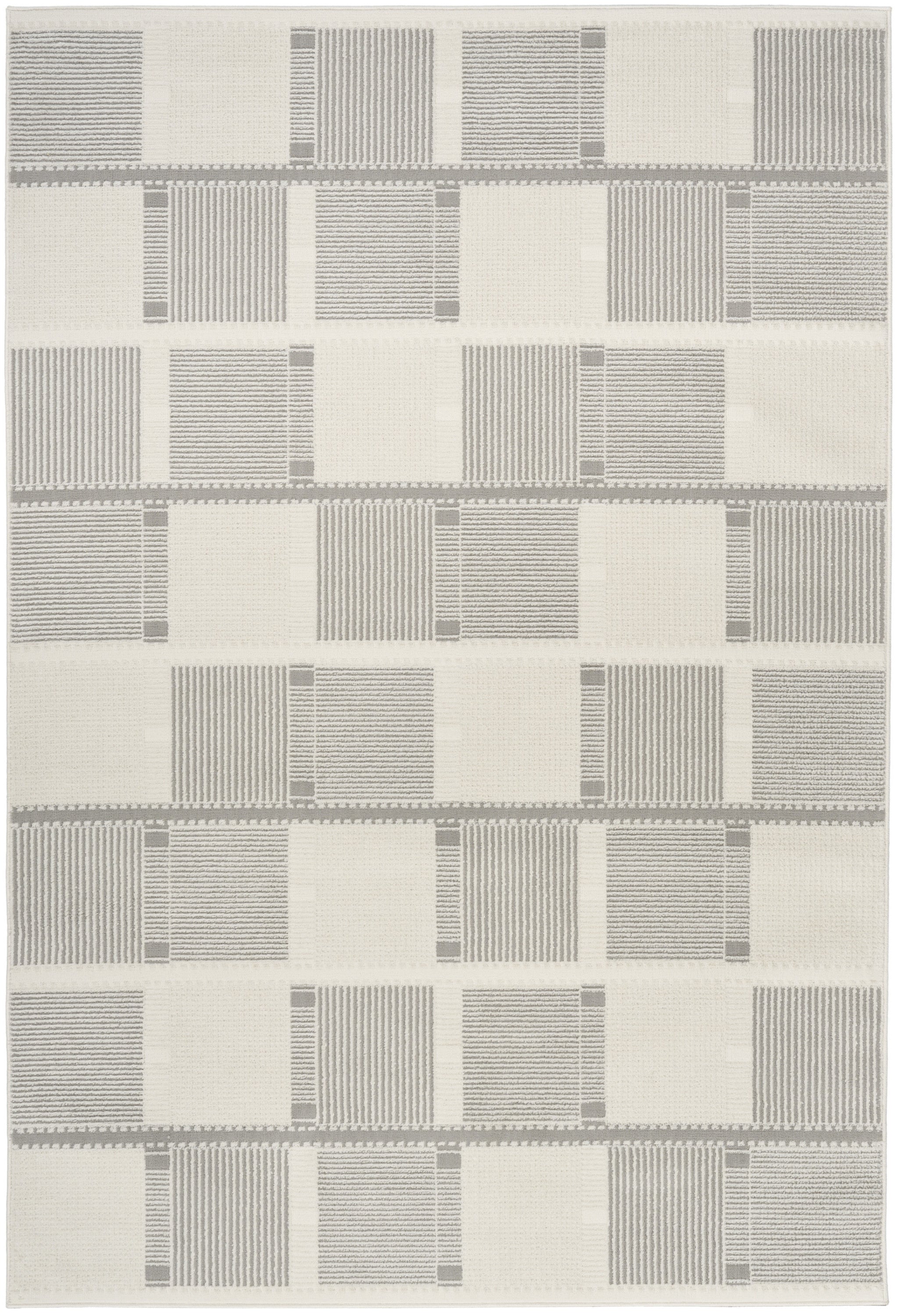 5' X 7' Gray Geometric Power Loom Area Rug - Home & Garden