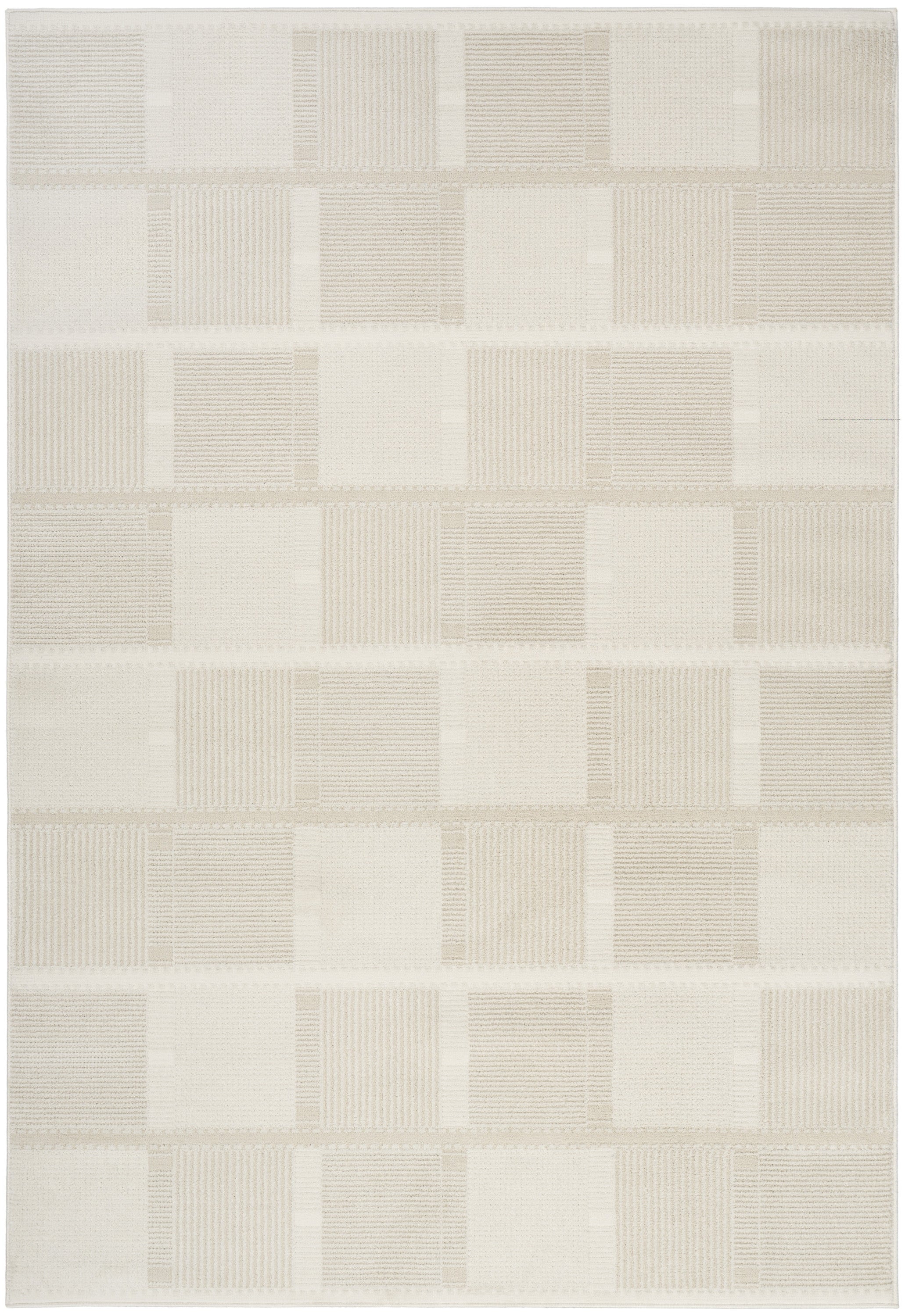 5' X 7' Beige Geometric Power Loom Area Rug - Home & Garden