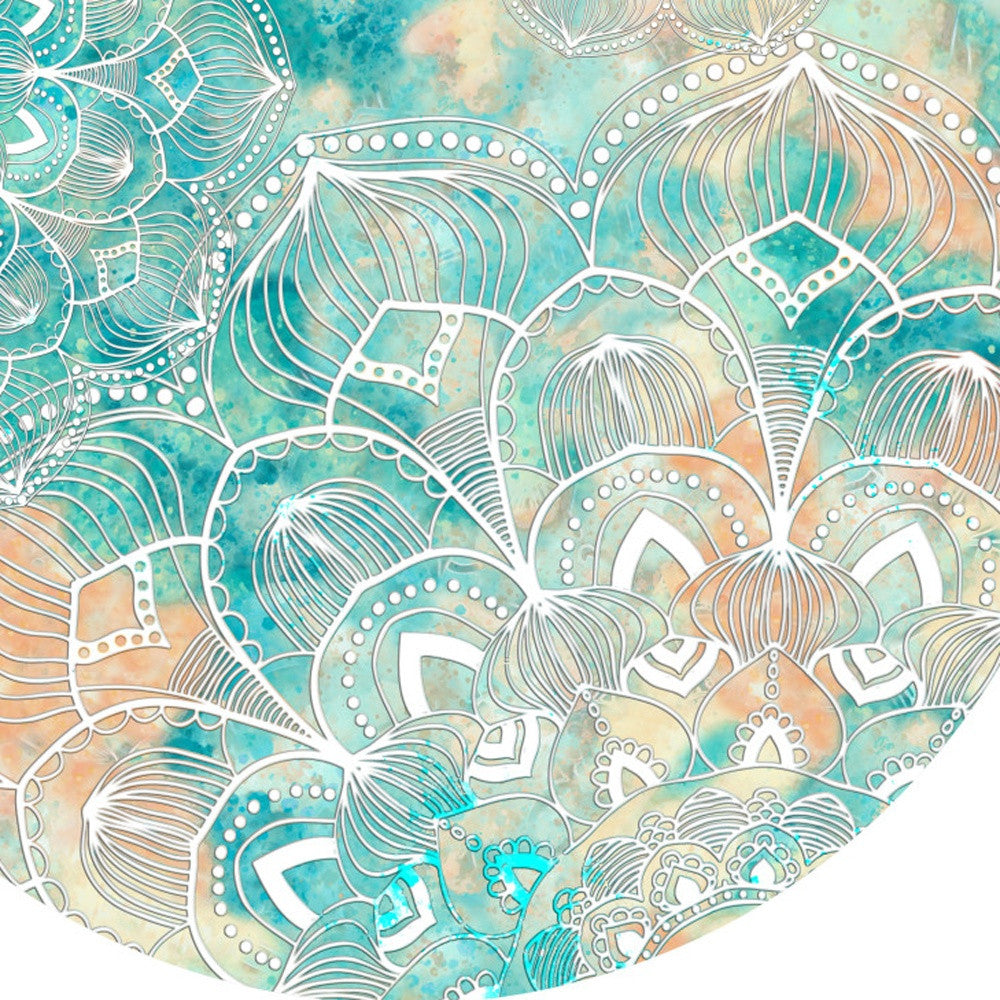 5' Blue Floral Flatweave Round Rug - Home & Garden