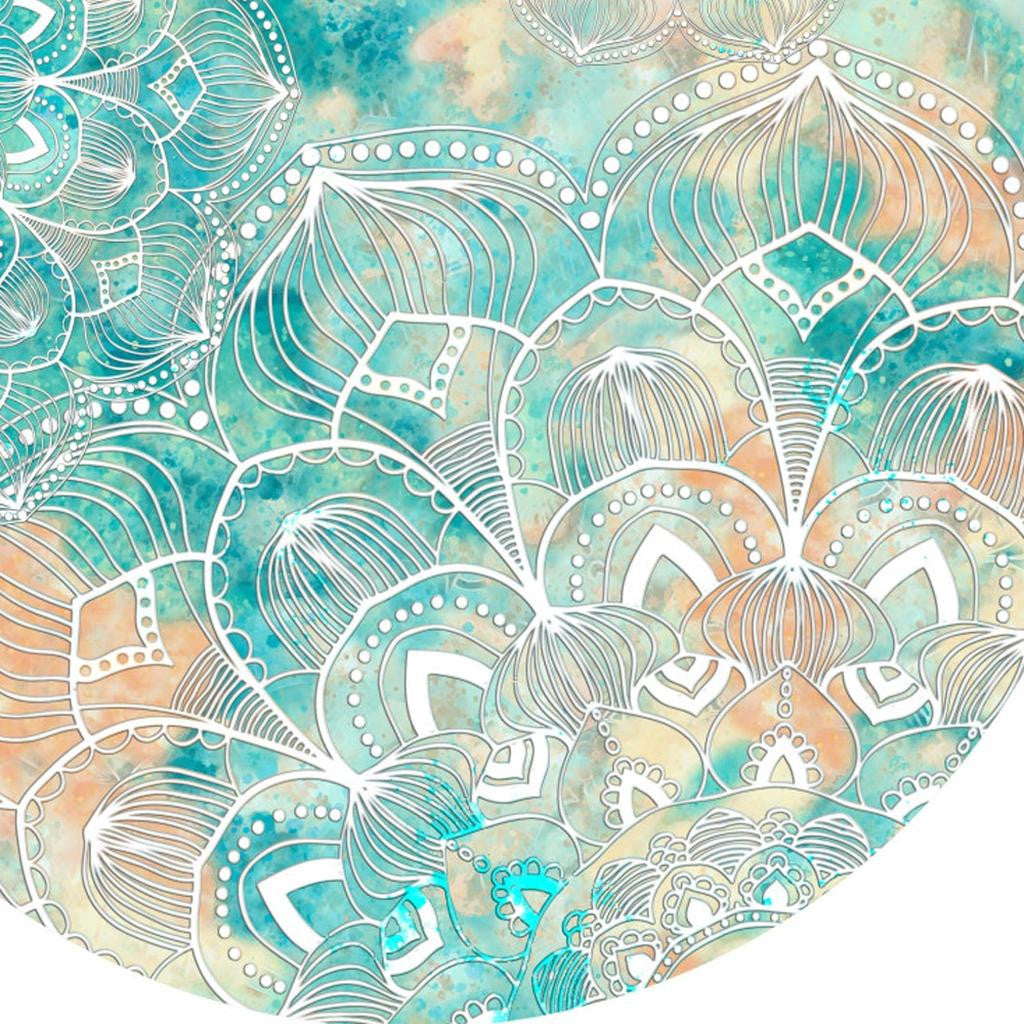 5' Blue Floral Flatweave Round Rug - Home & Garden