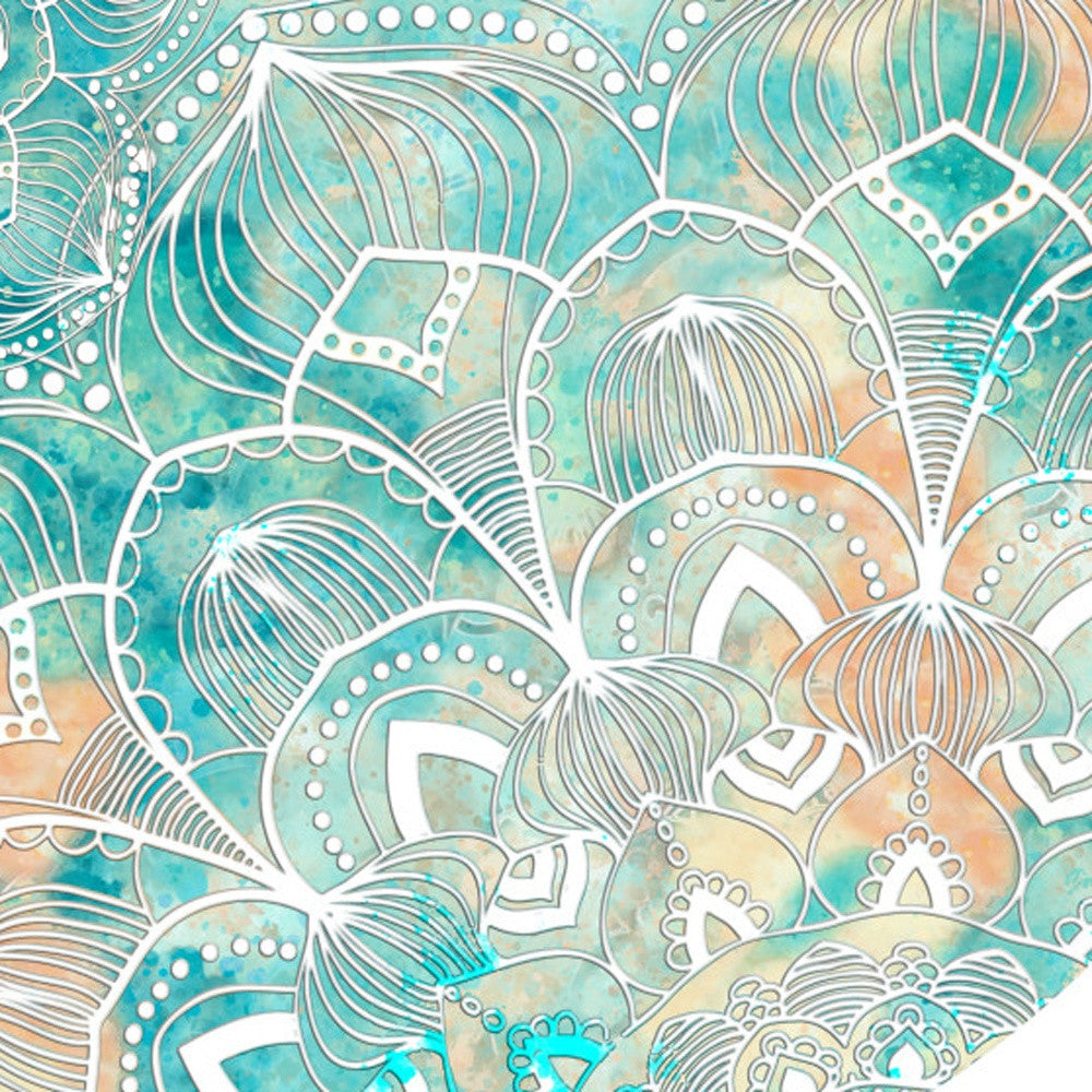 5' Blue Floral Flatweave Round Rug - Home & Garden