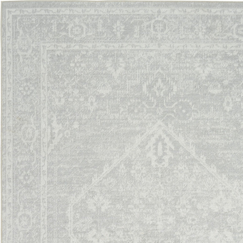5' X 7' Gray Floral Distressed Area Rug - Home & Garden