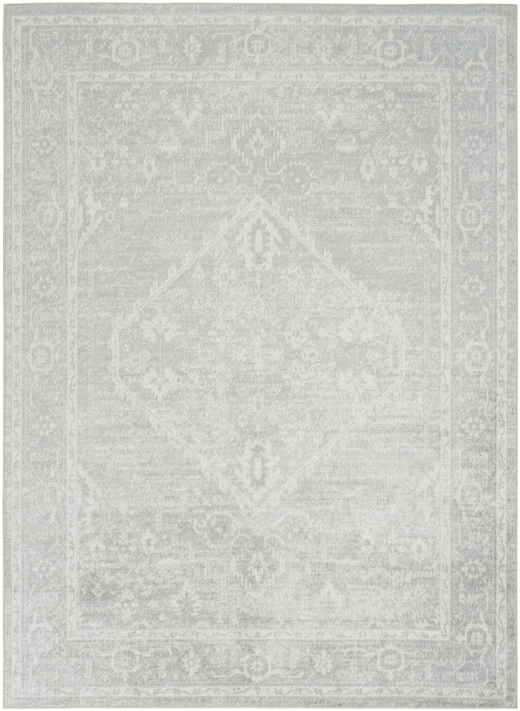 5' X 7' Gray Floral Distressed Area Rug - Home & Garden