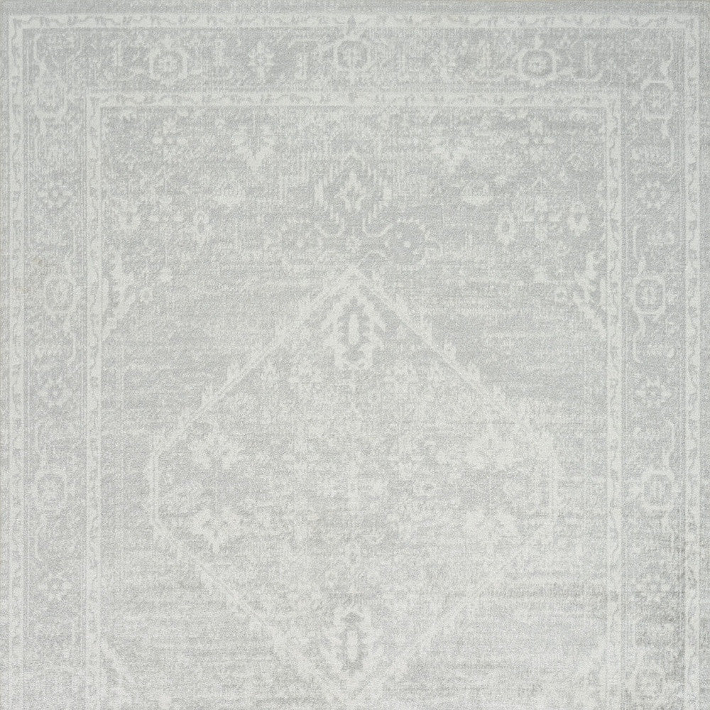 5' X 7' Gray Floral Distressed Area Rug - Home & Garden