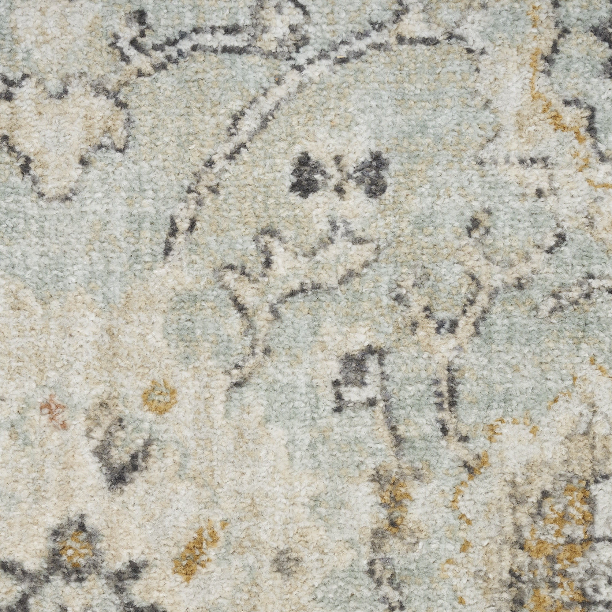 10' X 14' Green Floral Distressed Area Rug - Home & Garden