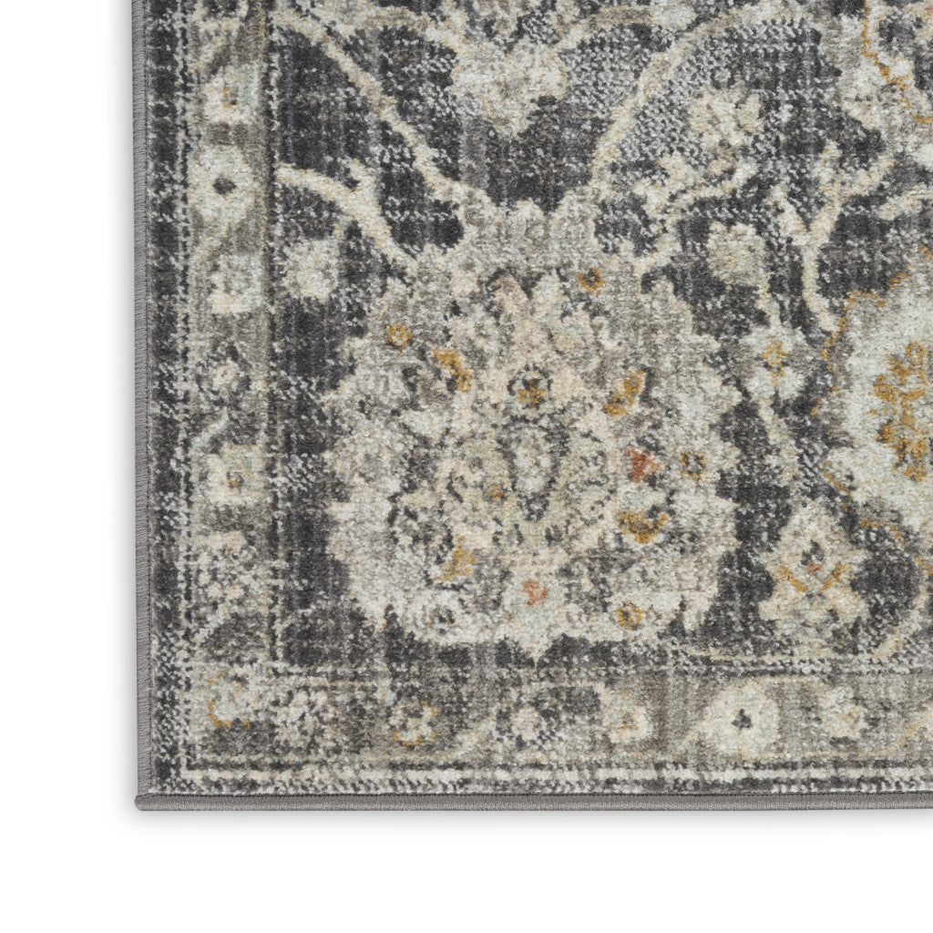 10' X 14' Gray Floral Distressed Area Rug - Home & Garden