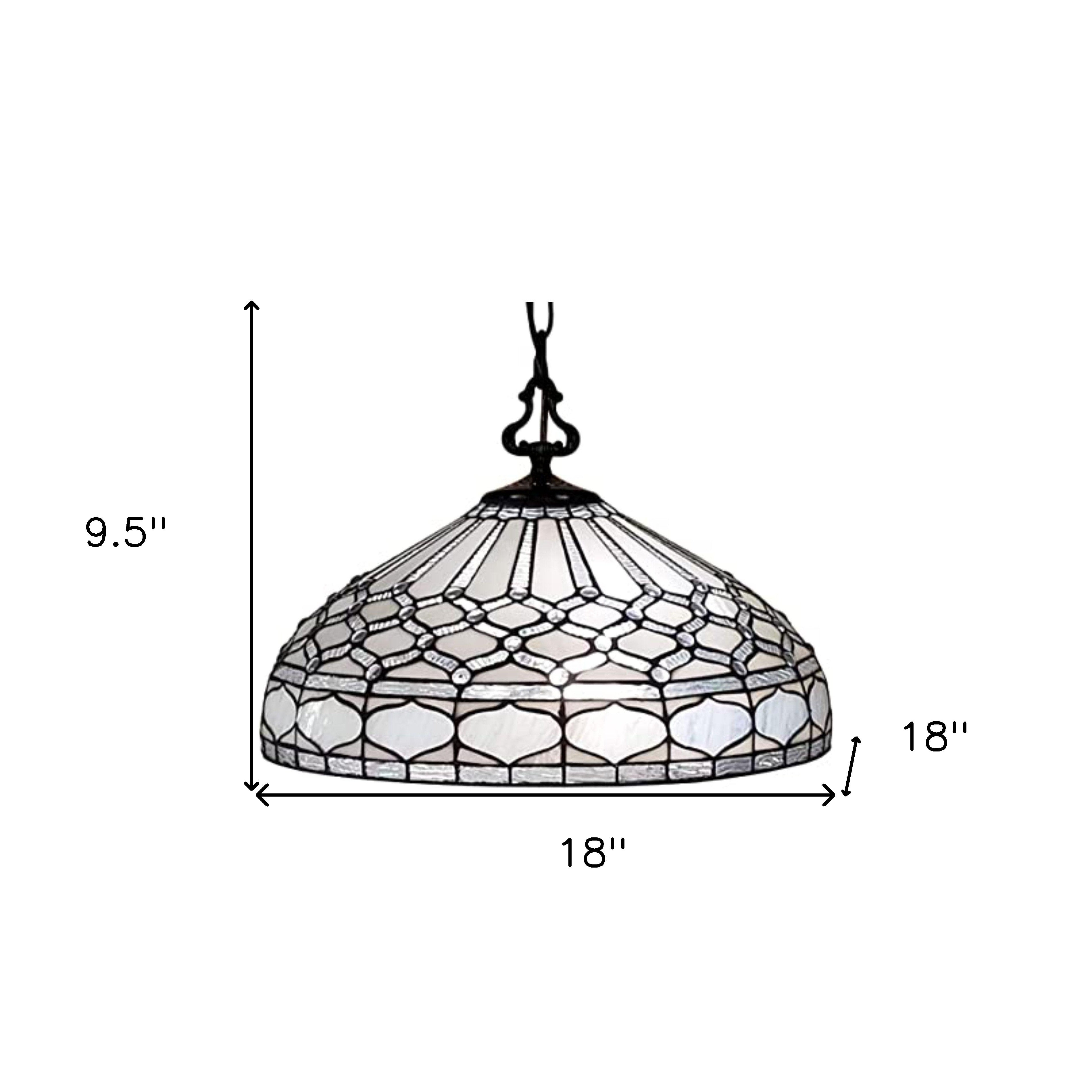 Black And White Unique Statement Two Light Glass Dimmable Chandelier With Black And White Shades - Lighting