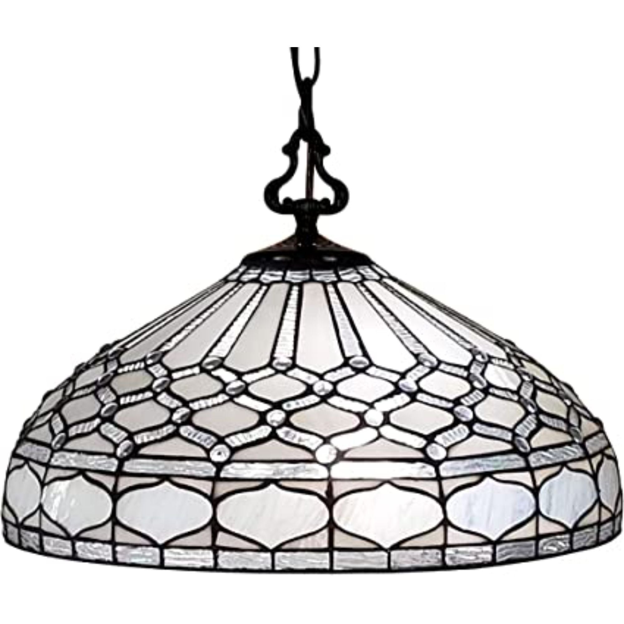 Black And White Unique Statement Two Light Glass Dimmable Chandelier With Black And White Shades - Lighting