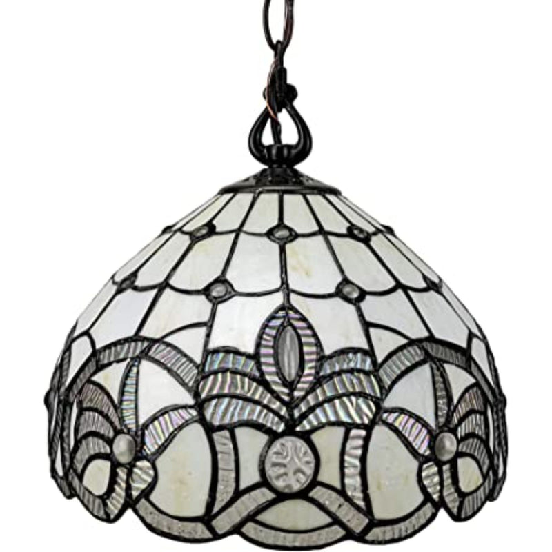 Black And White Unique Statement Glass Dimmable Chandelier With Black And White Shades - Lighting