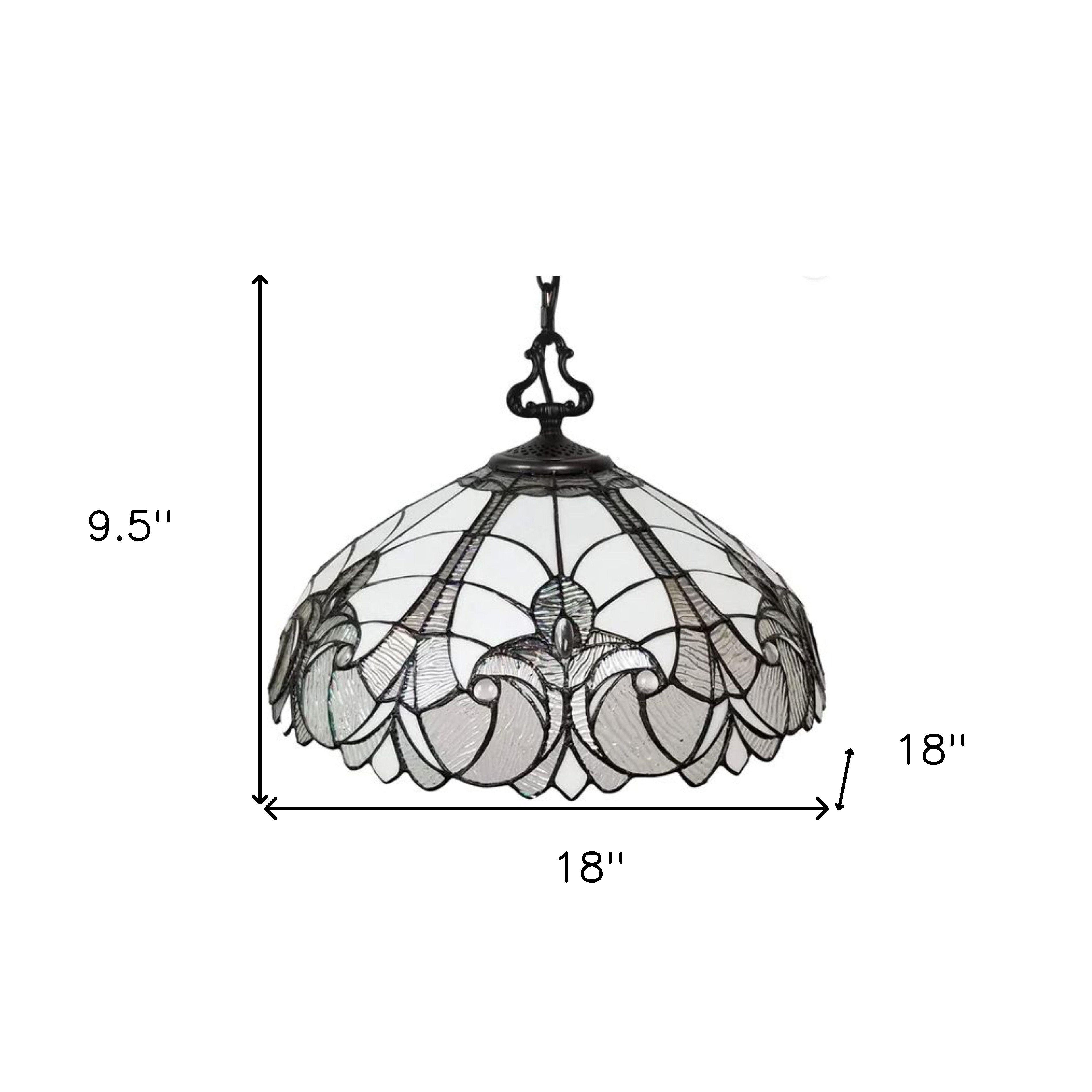 Black And White Unique Statement Two Light Glass Dimmable Chandelier With Black And White Shades - Lighting