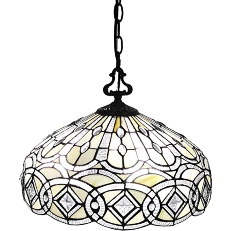 Black And White Unique Statement Two Light Glass Dimmable Chandelier With Black And White Shades - Lighting