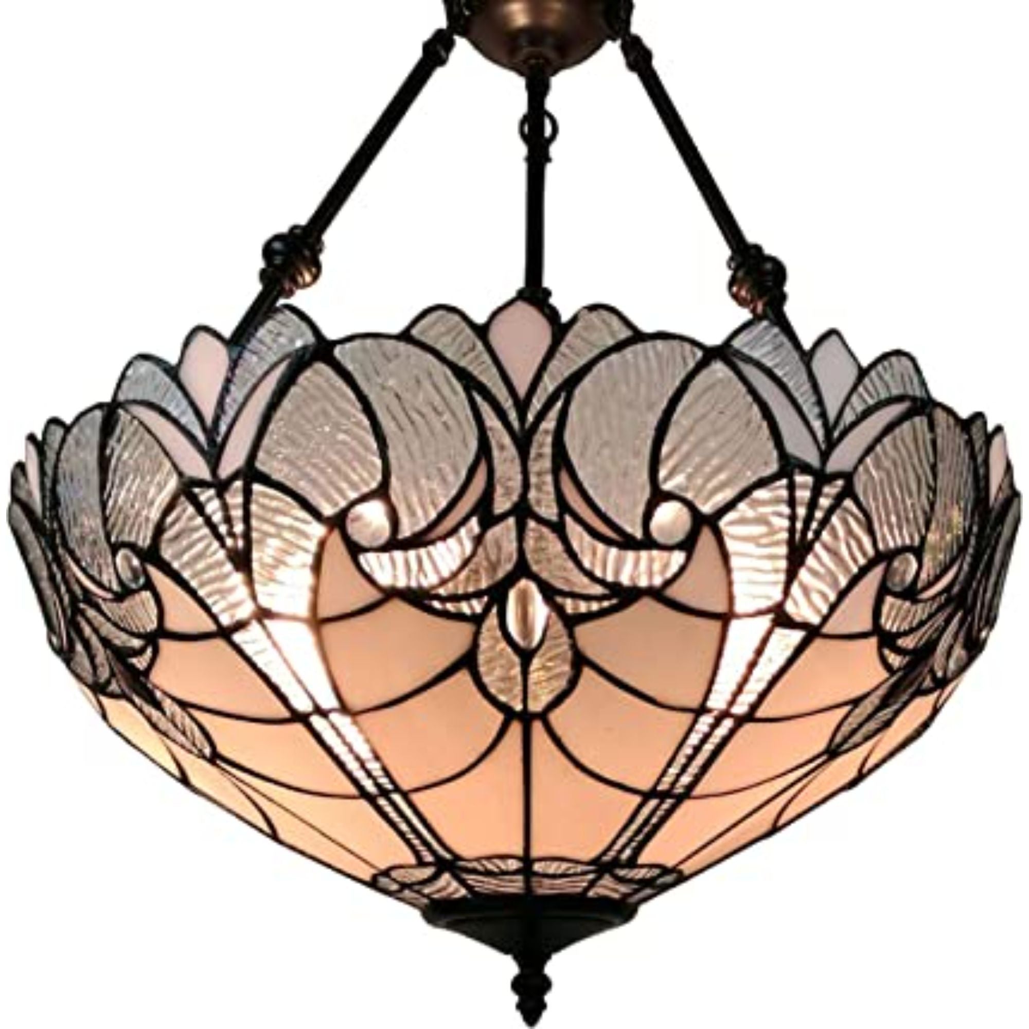 Black And White Unique Statement Two Light Glass Dimmable Chandelier With Black And White Shades - Lighting
