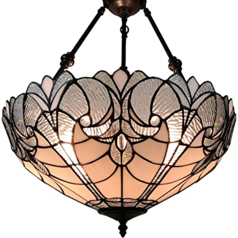 Black And White Unique Statement Two Light Glass Dimmable Chandelier With Black And White Shades - Lighting
