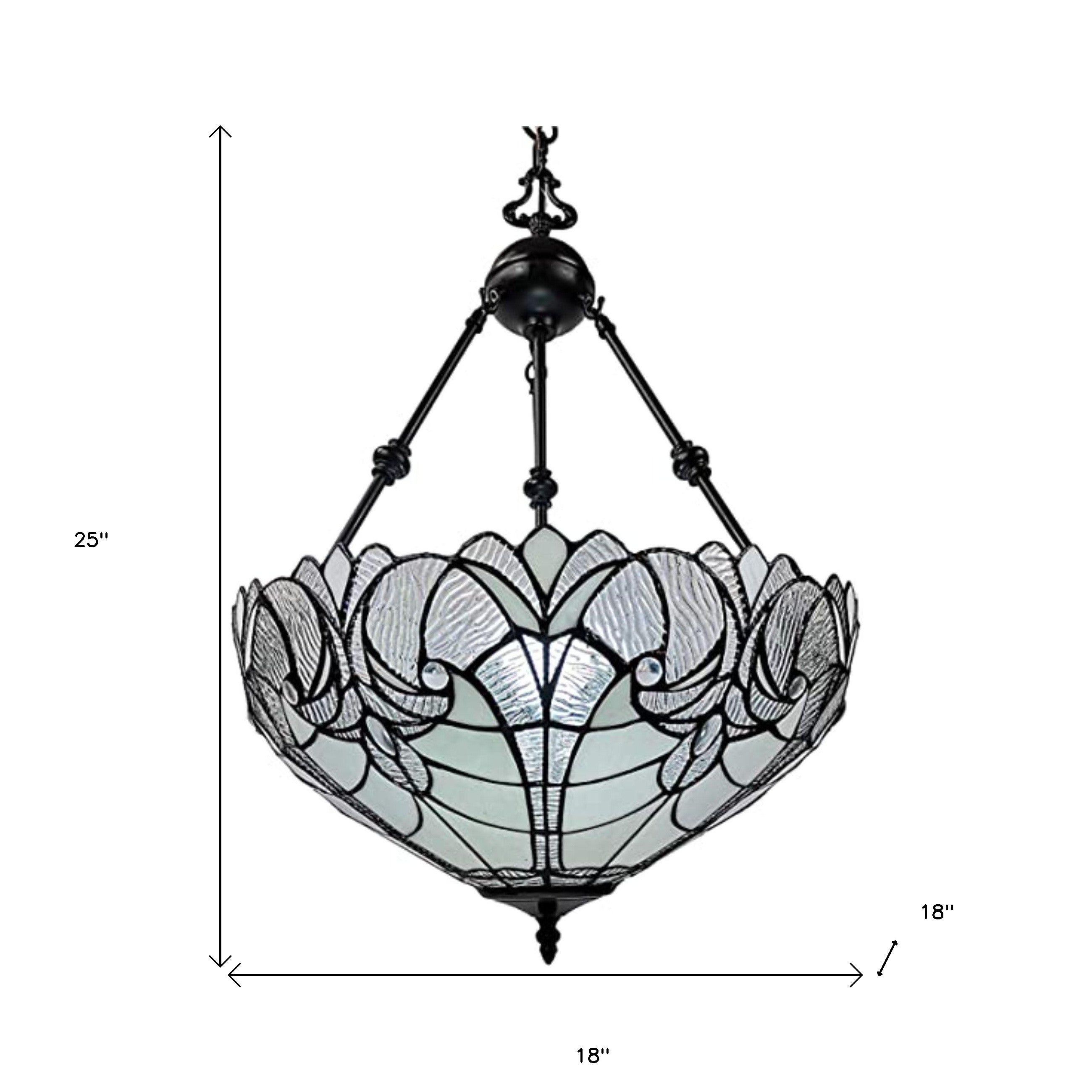 Black And White Unique Statement Two Light Glass Dimmable Chandelier With Black And White Shades - Lighting