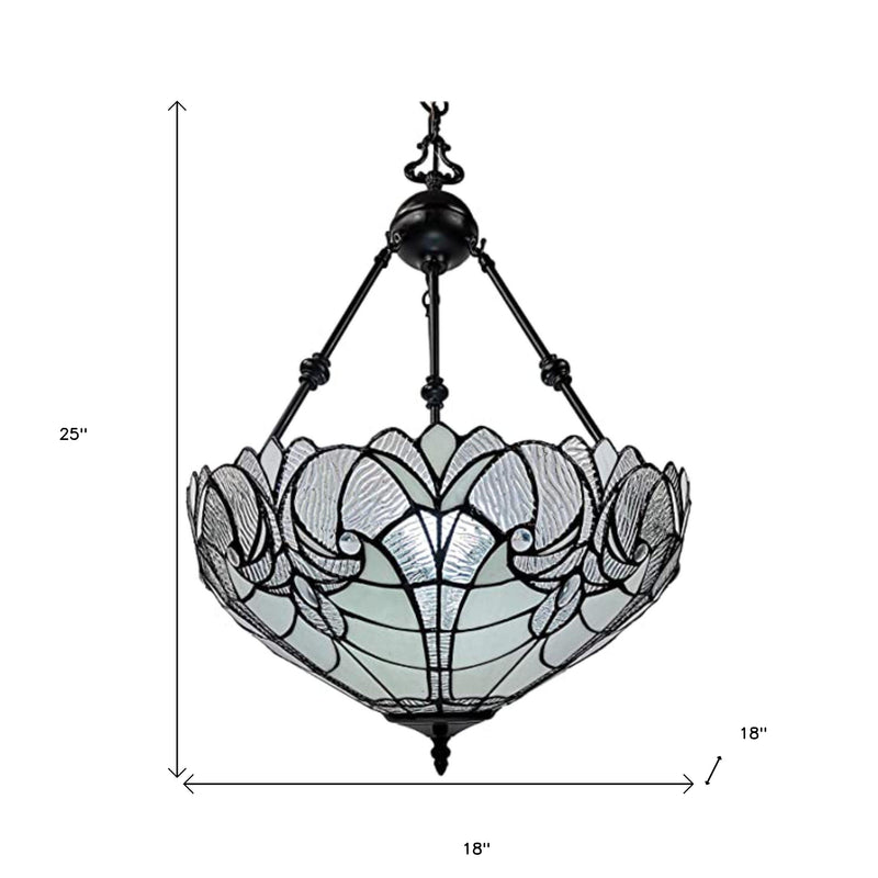 Black And White Unique Statement Two Light Glass Dimmable Chandelier With Black And White Shades - Lighting