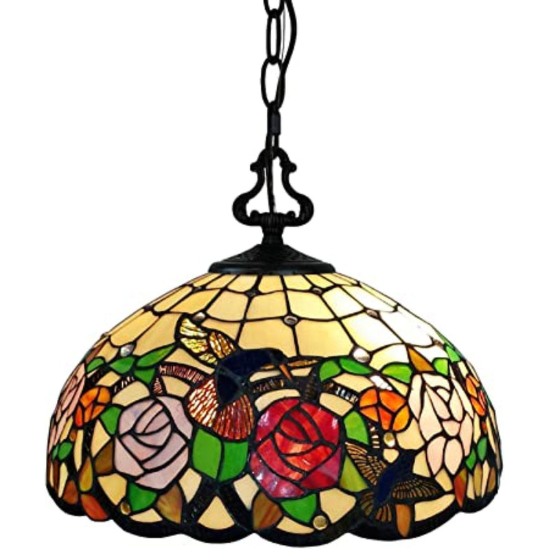Red And White Unique Statement Two Light Glass Dimmable Chandelier With Red And White Shades - Lighting