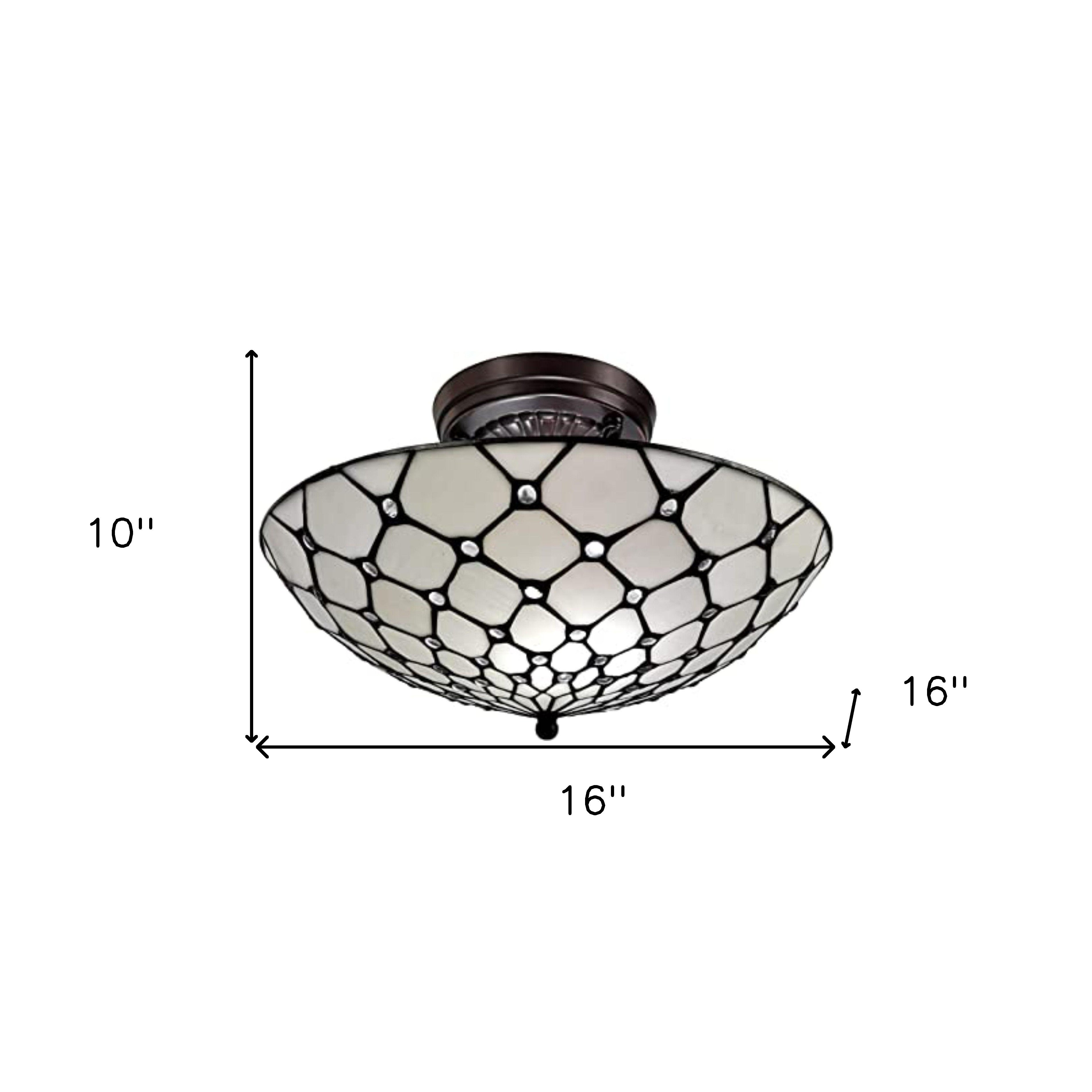 Black And White Unique Statement Two Light Glass Dimmable Chandelier With Black And White Shades - Lighting