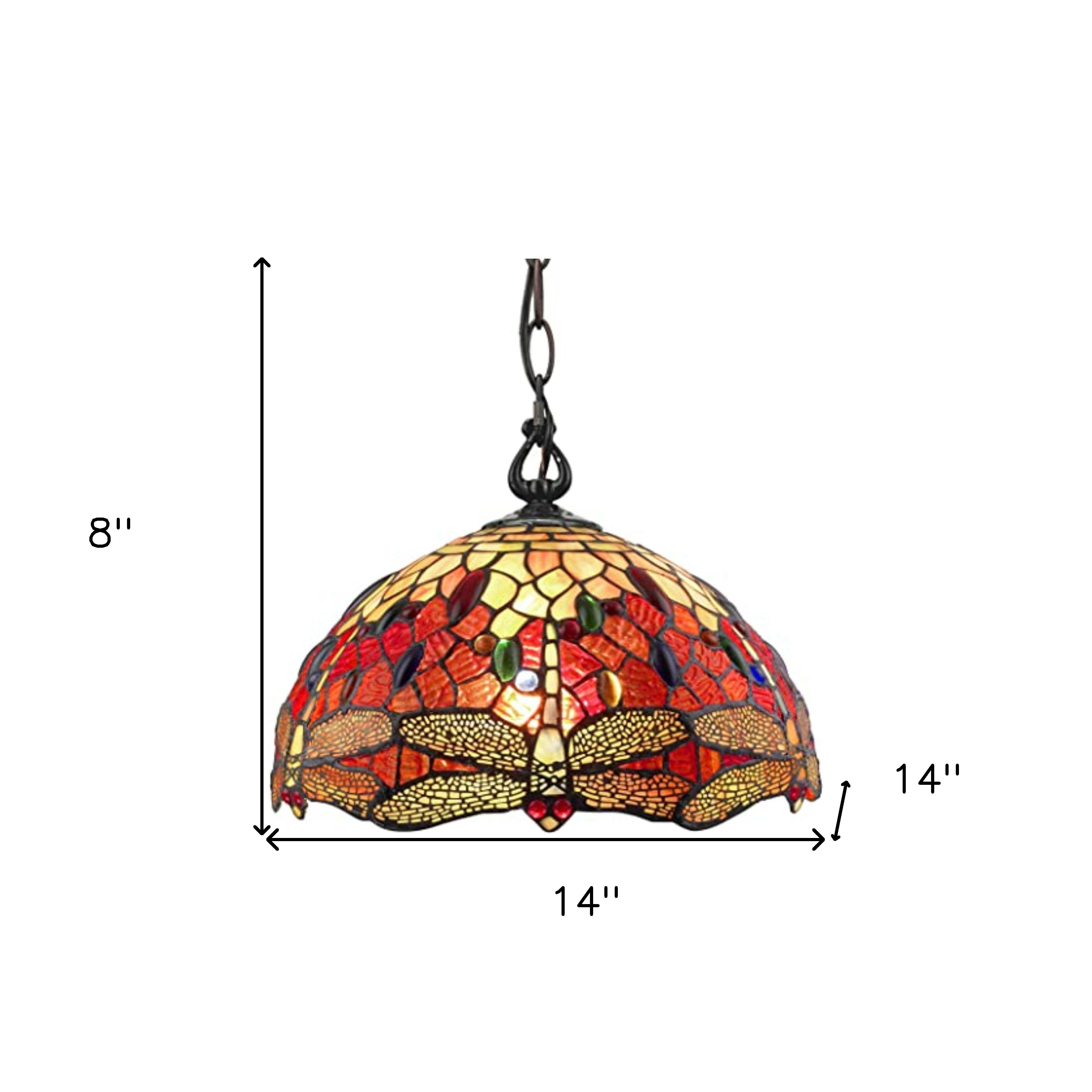 Red And White Unique Statement Two Light Glass Dimmable Chandelier With Red And White Shades - Lighting