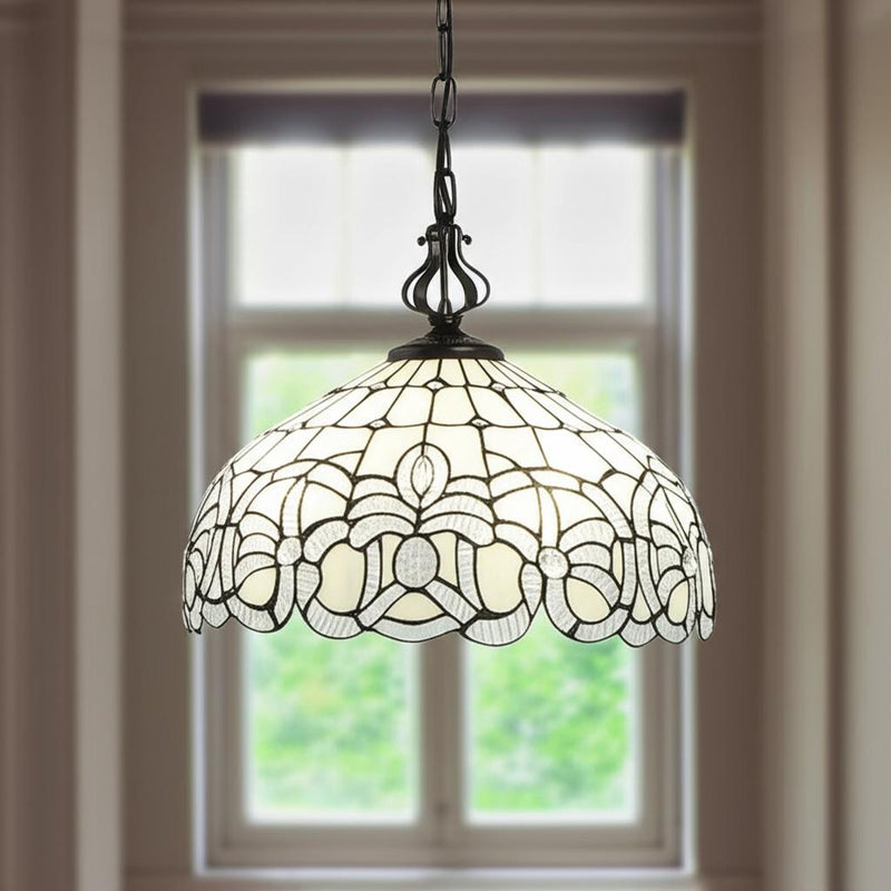 Black And White Unique Statement Two Light Glass Dimmable Chandelier With Black And White Shades - Lighting