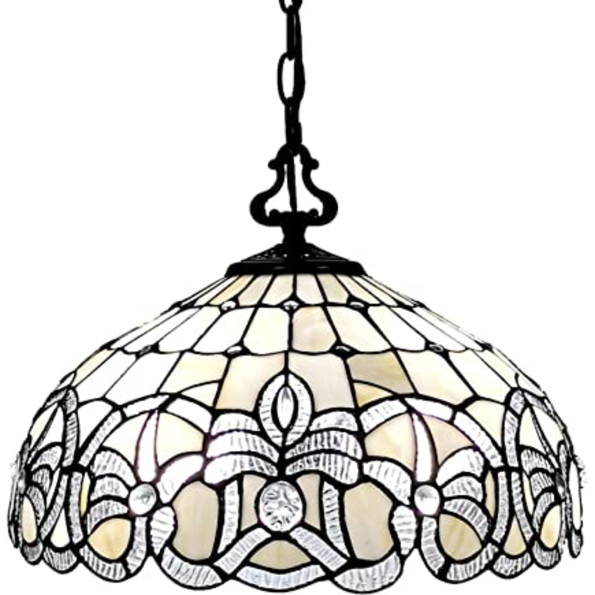 Black And White Unique Statement Two Light Glass Dimmable Chandelier With Black And White Shades - Lighting