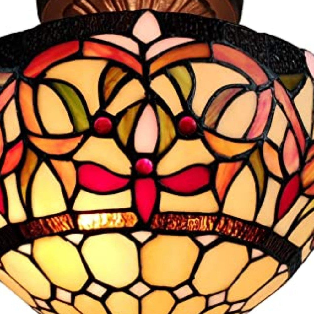 Red And White Unique Statement Two Light Glass Dimmable Chandelier With Red And White Shades - Lighting