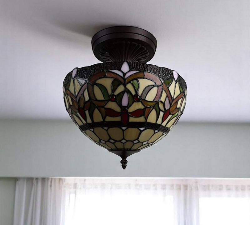 Red And White Unique Statement Two Light Glass Dimmable Chandelier With Red And White Shades - Lighting