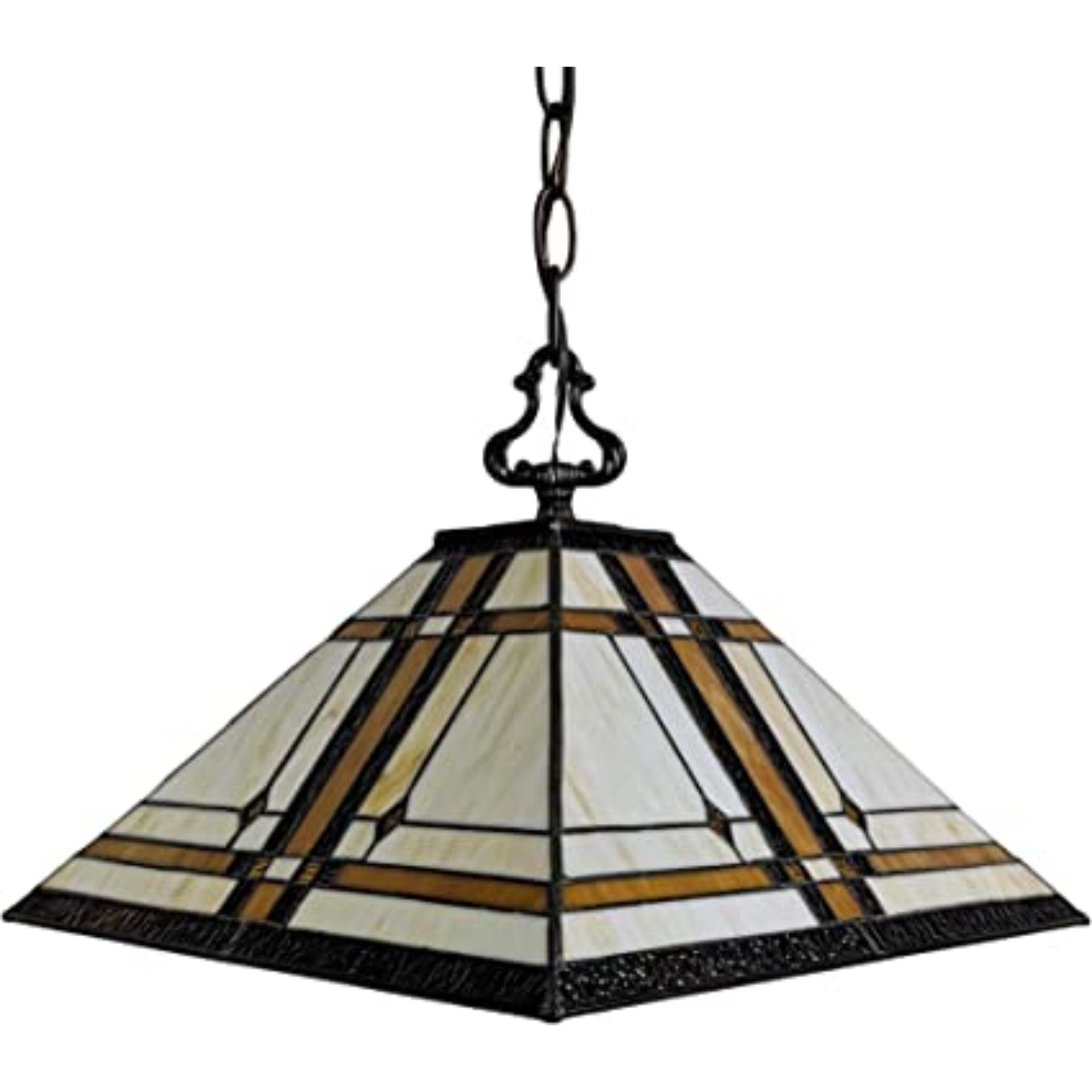 Brown And White Unique Statement Two Light Glass Dimmable Chandelier With Brown And White Shades - Lighting