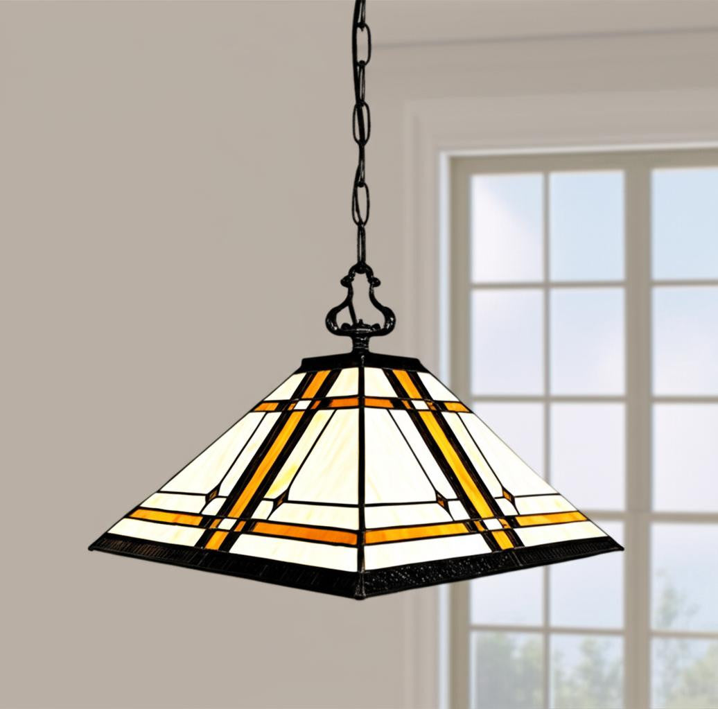 Brown And White Unique Statement Two Light Glass Dimmable Chandelier With Brown And White Shades - Lighting
