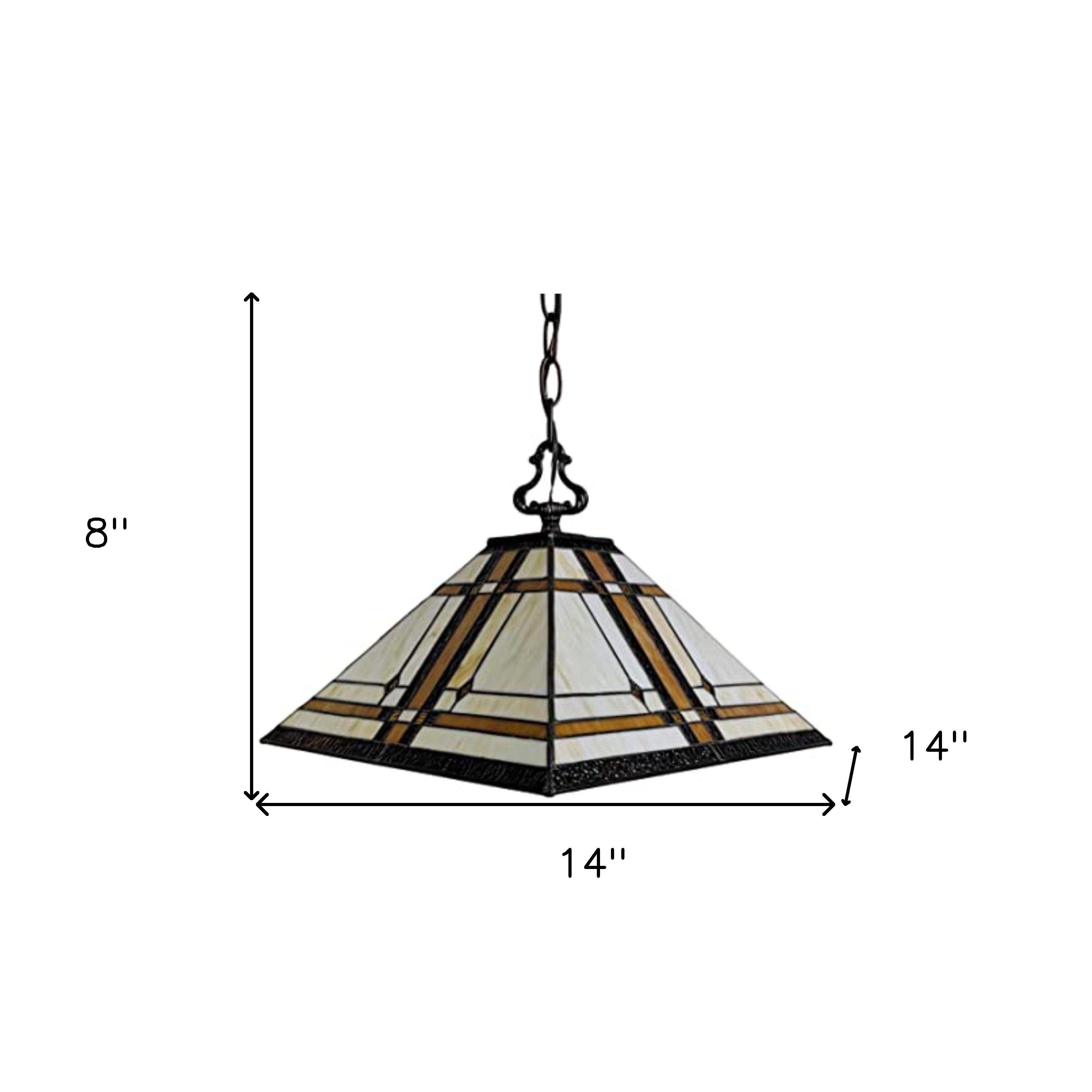 Brown And White Unique Statement Two Light Glass Dimmable Chandelier With Brown And White Shades - Lighting