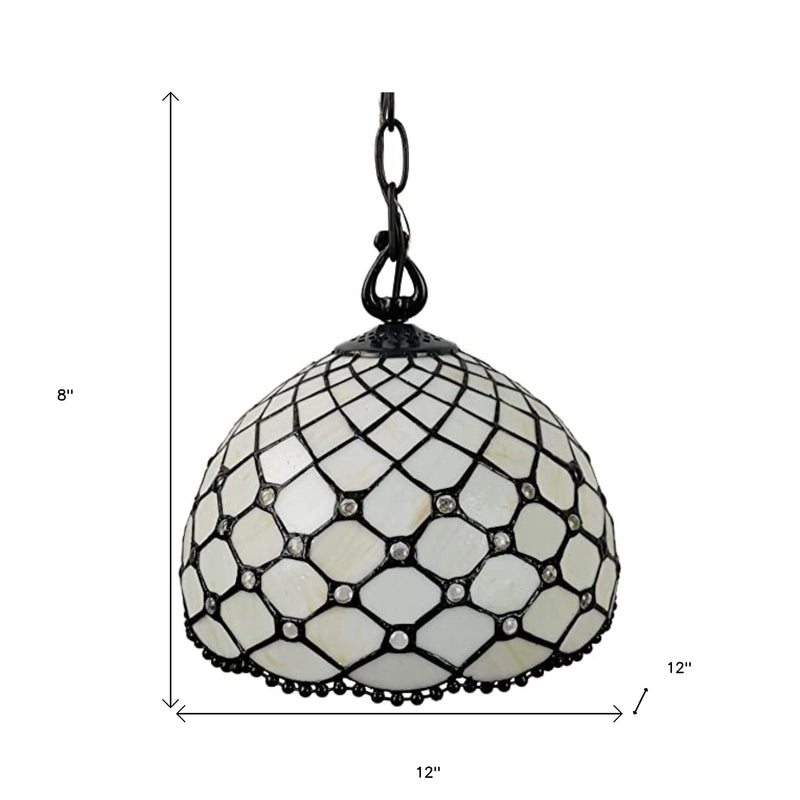 Black And White Unique Statement Glass Dimmable Chandelier With Black And White Shades - Lighting
