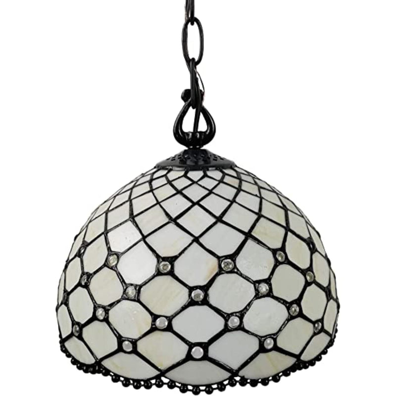 Black And White Unique Statement Glass Dimmable Chandelier With Black And White Shades - Lighting