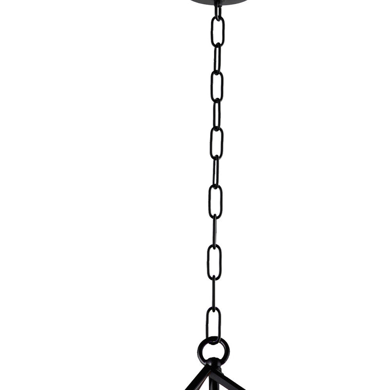 Black Unique Statement Four Light Metal Chandelier With Black Shades - Lighting