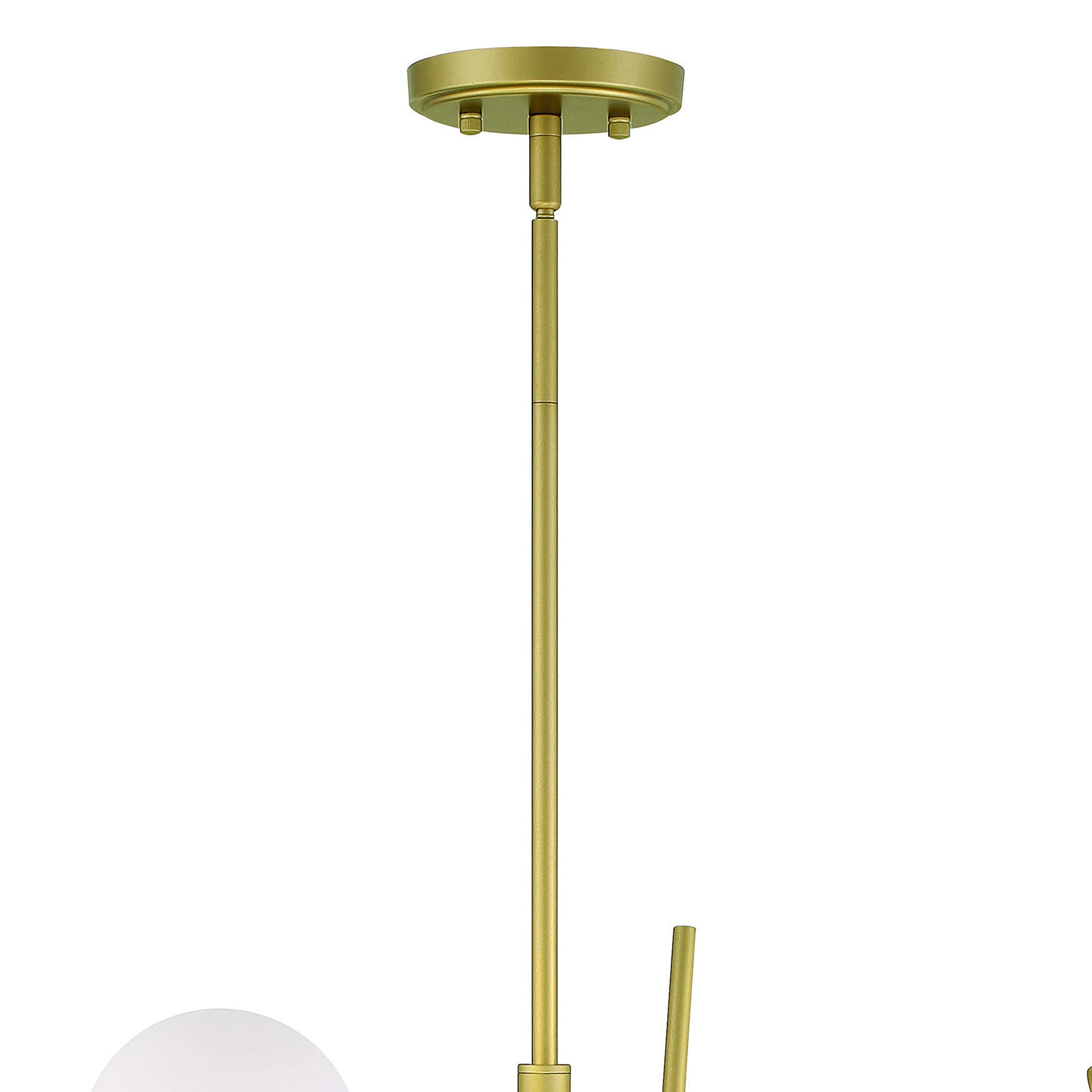 Brass Candle Style Four Light Metal Dimmable Chandelier With White Shades - Lighting