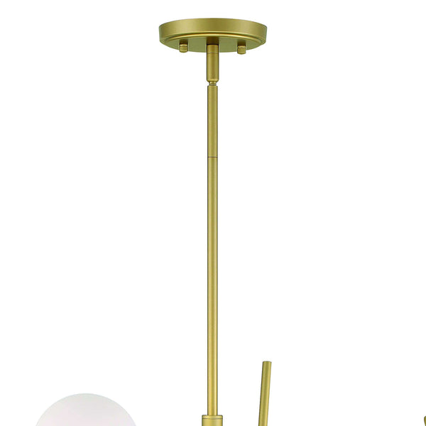 Brass Candle Style Four Light Metal Dimmable Chandelier With White Shades - Lighting