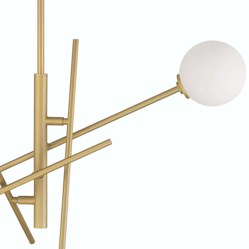 Brass Candle Style Four Light Metal Dimmable Chandelier With White Shades - Lighting