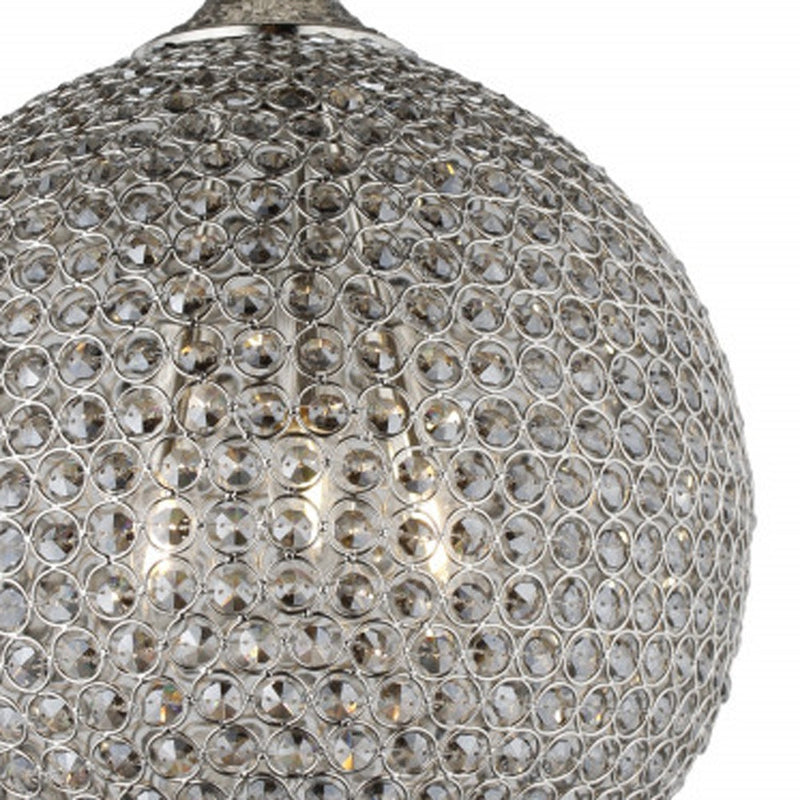 Silver Unique Statement Three Light Metal and Crystal Glass Chandelier With Clear Shades - Lighting