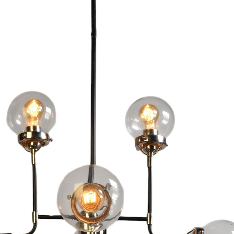 Silver Sputnik Eight Light Metal Chandelier With Clear Shades - Lighting