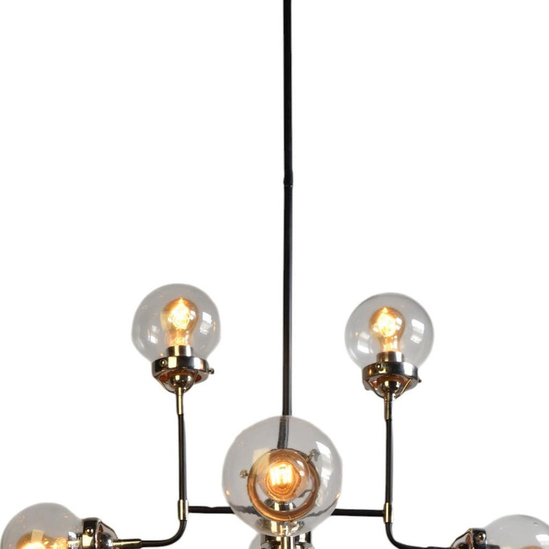 Silver Sputnik Eight Light Metal Chandelier With Clear Shades - Lighting