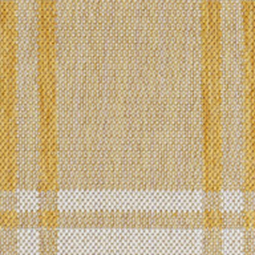Yellow and cream gingham indoor outdoor area rug with close plaid grid pattern