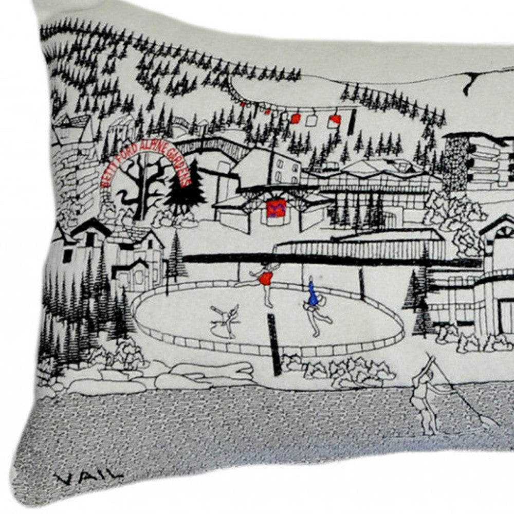 14" X 46" Cream Vail Daylight Skyline Lumbar Decorative Pillow - Home & Garden