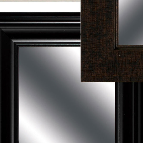 Set of Ten Brown And White Square And Rectangle Framed Mirror Set - Bed & Bath